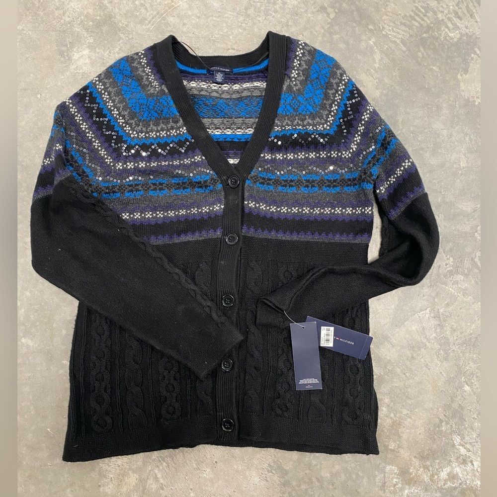 Tommy Hilfiger Black Striped Cardigan
